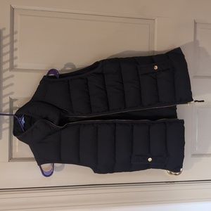 J crew black puffer down vest - s